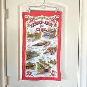 Vintage decorative cotton tea towel of the Kennet and Avon Canal